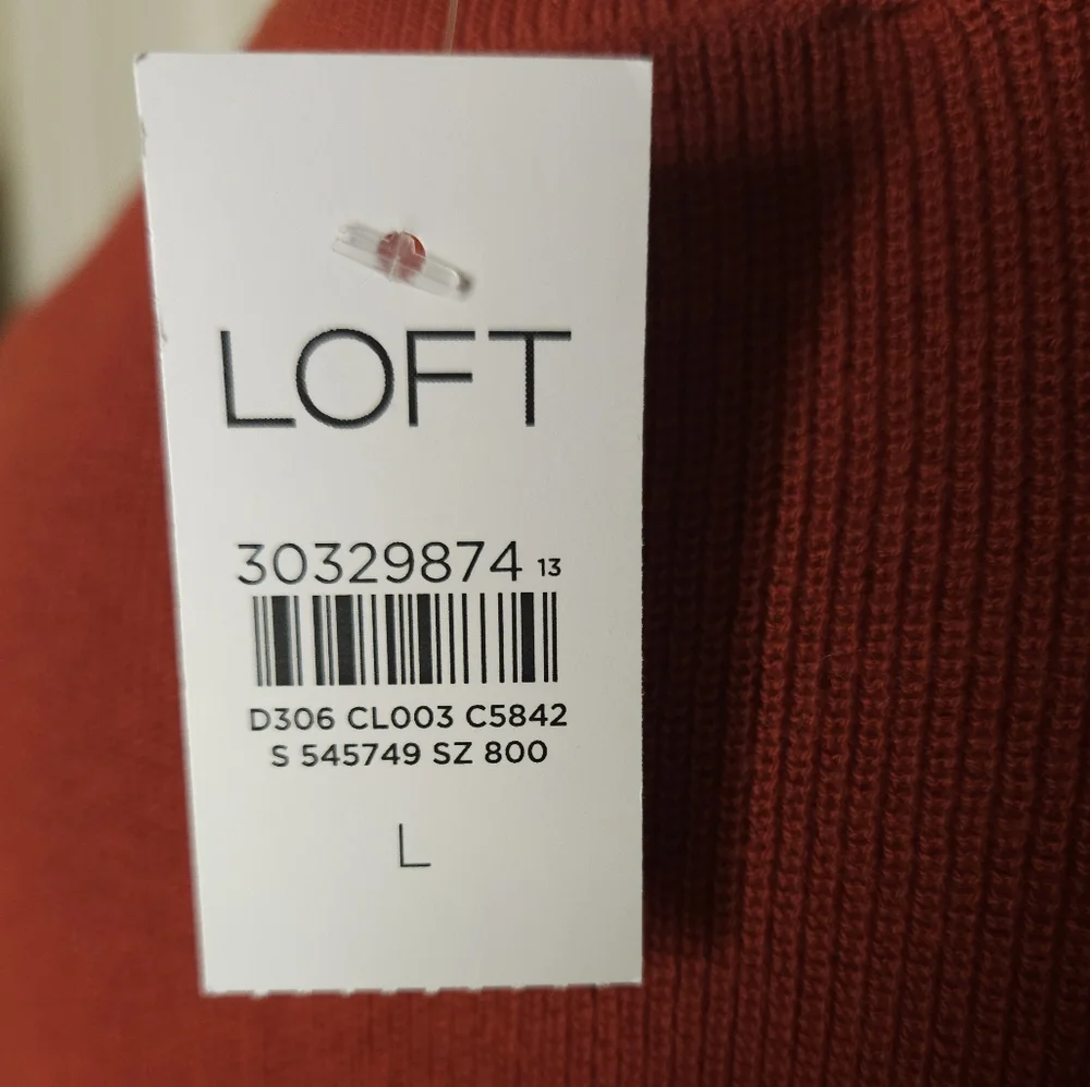NWT The Loft Burnt Red Crew Neck Sweater - Picture 3 of 4